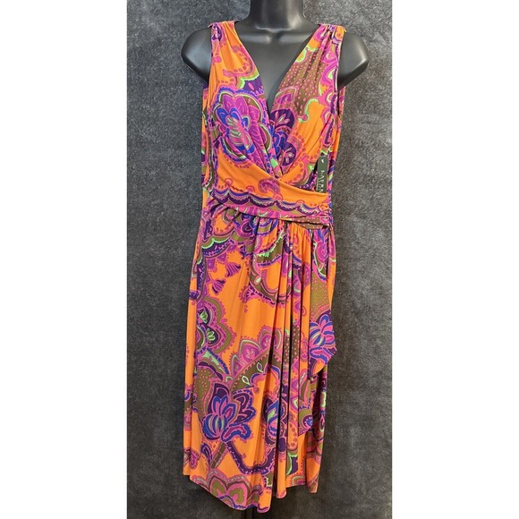LAUREN RALPH LAUREN MULTICOLOR ABSTRACT PRINT DRESS SZ 6 NWT - Picture 2 of 15